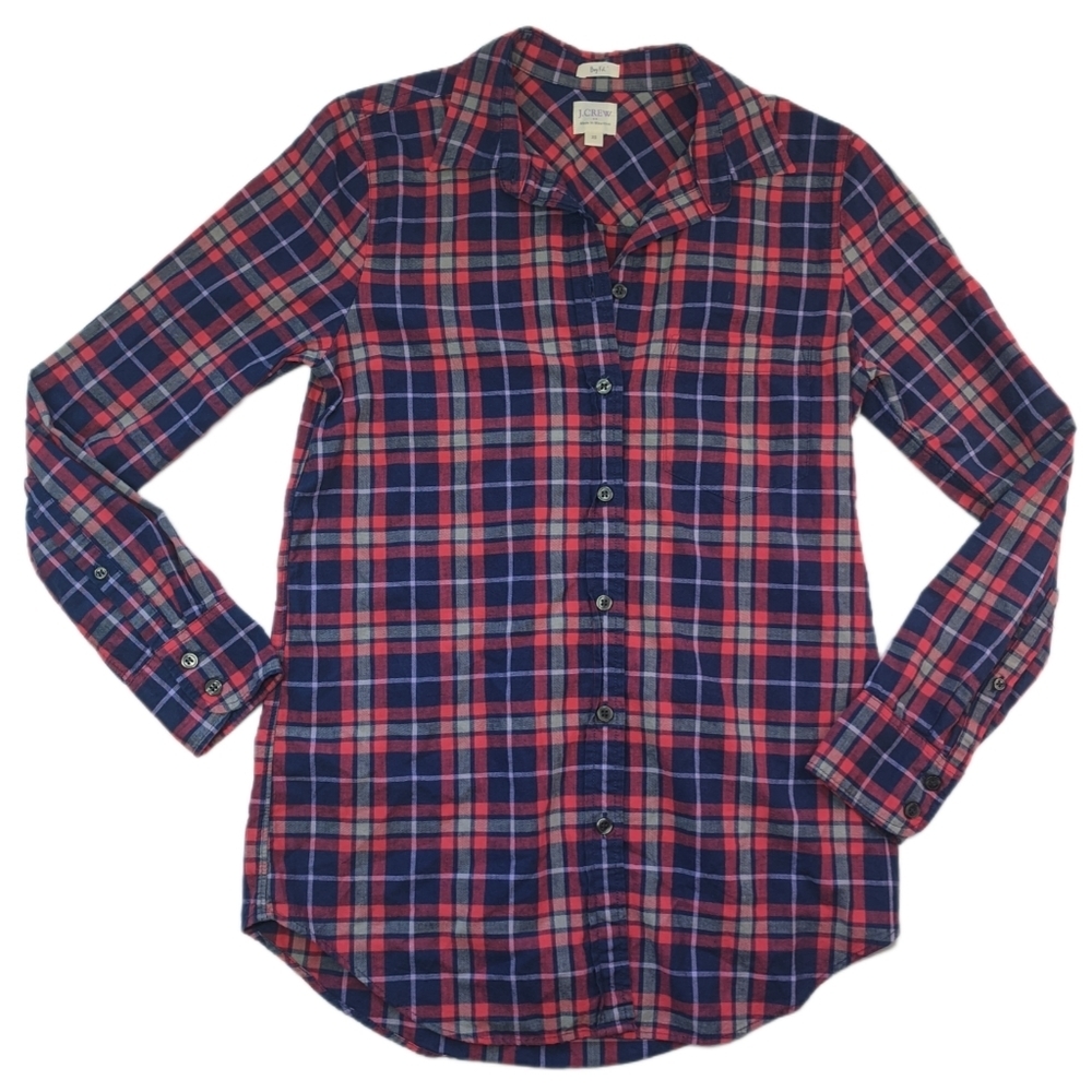 J Crew Boy Fit plaid button down shirt Size Small